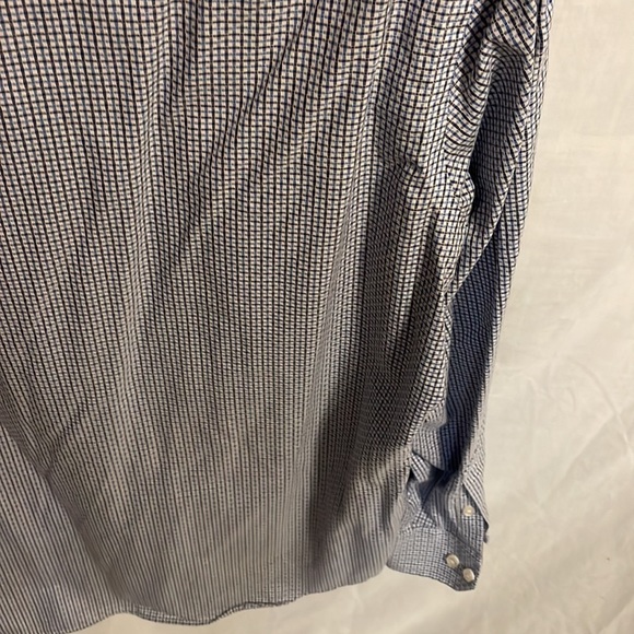 Egara Men’s Blue Striped Light Searsucker Button Up Dress Shirt Size Large Slim - Picture 12 of 12